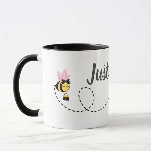 Mug Cute Just Bee Custom Black Blanc  (Gauche)