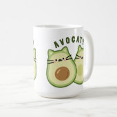 Mug Cute Kawaii Avocado Cat Mashup (Devant droit)