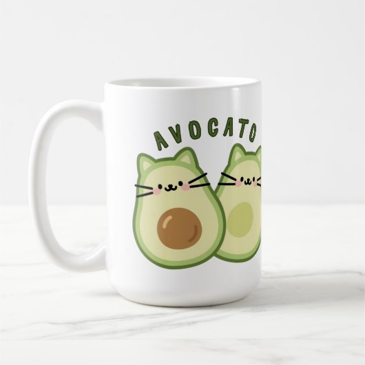 Mug Cute Kawaii Avocado Cat Mashup (Gauche)