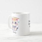 Mug Cute Kawaii Chat Graduation personnalisée (Devant gauche)