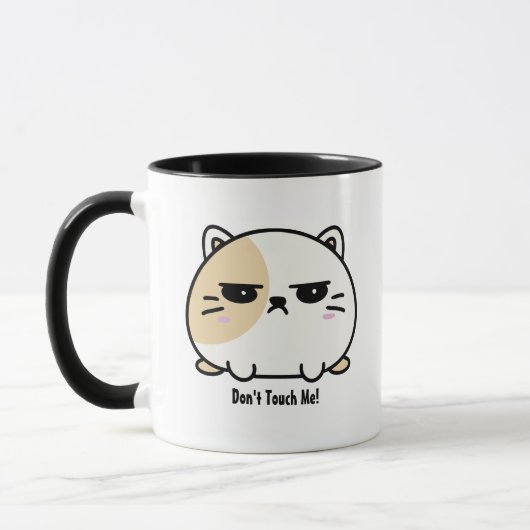Mug Cute Kawaii Chubby Angry Mochi Chat (Gauche)