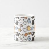 Mug Cute Kawaii Chubby Cartoon Cat Seamless Pattern Ar (Centre)