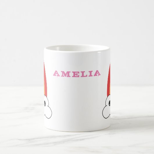 Mug Cute Kawaii Cloud Rainbow Nom de l'enfant (Centre)