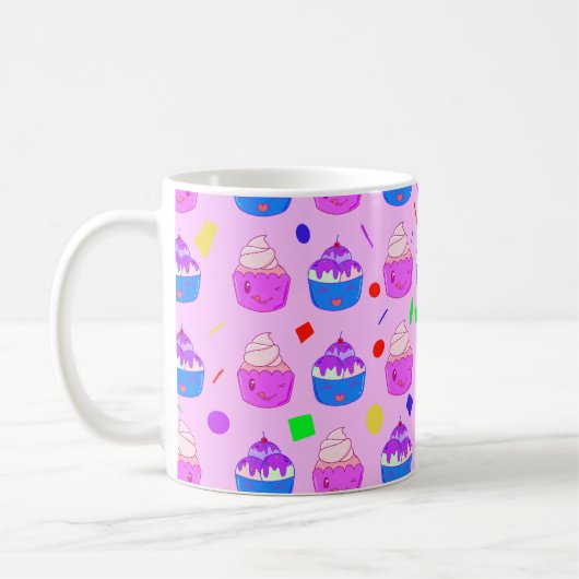 Mug Cute Kawaii Cupcakes sans couture motif (Gauche)