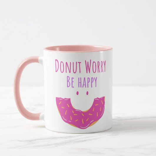 Mug Cute Kawaii Donut Attention Soyez Heureux Donut (Gauche)