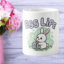 Cute Kawaii Egg Life Easter Bunny Illustration