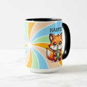 Mug Cute Kawaii Fox avec thé bulle Personnalisé (Devant droit)