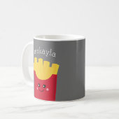 Mug Cute Kawaii Fries françaises avec nom personnalisé (Devant gauche)