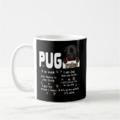Mug Cute Kawaii Funny Black Pug Dog Rules Gifts (Gauche)