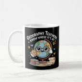 Mug Cute Kawaii Globe with Compass – Funny Geography  (Gauche)