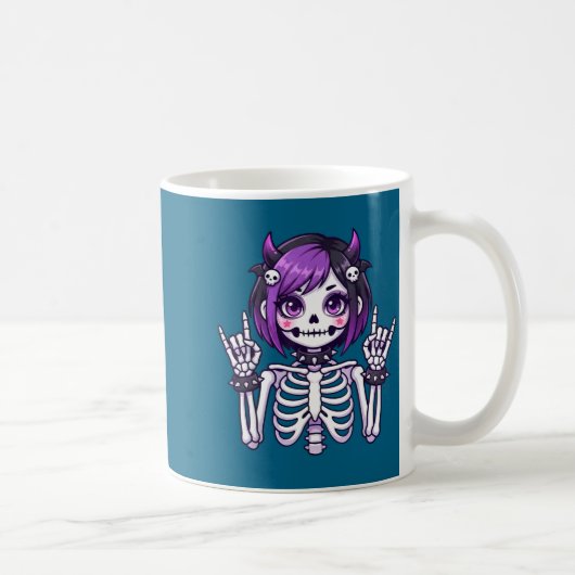 Mug Cute Kawaii Goth Girl Skeleton Punk-goth Alternati (Droite)
