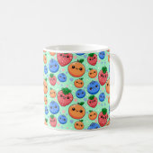 Mug Cute Kawaii Green Orange Blue Fruit (Devant droit)