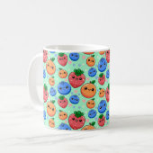 Mug Cute Kawaii Green Orange Blue Fruit (Devant gauche)
