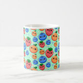 Mug Cute Kawaii Green Orange Blue Fruit (Centre)