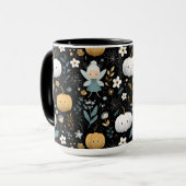 Mug Cute Kawaii Halloween Fée et Citrouilles pastel (Devant gauche)