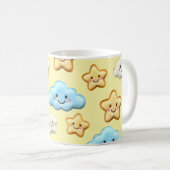 Mug Cute Kawaii Happy Clouds & Stars Pattern Baby  (Devant droit)