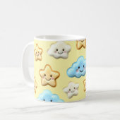 Mug Cute Kawaii Happy Clouds & Stars Pattern Baby  (Devant gauche)