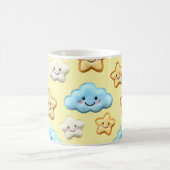 Mug Cute Kawaii Happy Clouds & Stars Pattern Baby  (Centre)