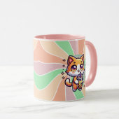 Mug Cute Kawaii Kitten avec thé à bulle Personnalisé (Devant droit)