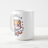 Mug Cute Kawaii Kitten avec thé à bulle Personnalisé (Devant gauche)