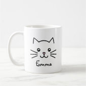 Mug Cute Kawaii Kitten Visage de chat avec nez de coeu (Gauche)