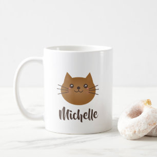 Mug Cute Kawaii Kitty Chat Lover Whimsical Monogramme