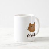 Mug Cute Kawaii Kitty Chat Lover Whimsical Monogramme (Devant droit)