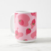 Mug Cute Kawaii Motif de la vache fraise (Devant gauche)