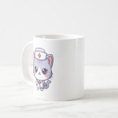 Mug Cute Kawaii Nurse Cat Art (Devant gauche)