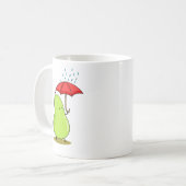 Mug Cute Kawaii Pear avec un parapluie (Devant gauche)