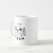 Mug Cute Kawaii Phoque Manger Poisson (Devant gauche)