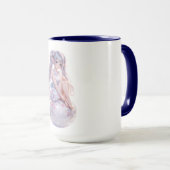 Mug Cute Kawaii Sitting Girl Portrait (Devant droit)