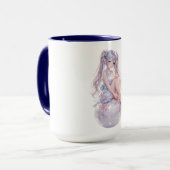 Mug Cute Kawaii Sitting Girl Portrait (Devant gauche)