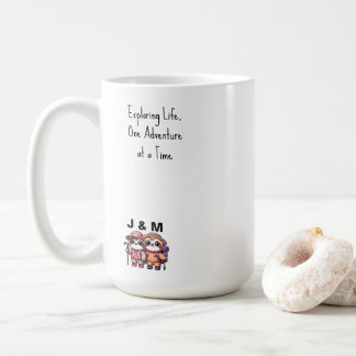 Mug Cute Kawaii Sloth Couple Adventure Randonnée