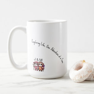Mug Cute Kawaii Sloth Couple Adventure Randonnée