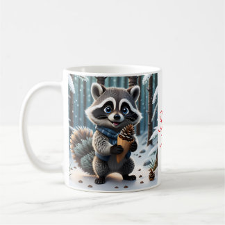 Mug Cute Kawaii style Raccoon avec cône crème de pin