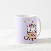 Mug Cute Kawaii Unicorn Love Illustration (Devant droit)