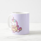 Mug Cute Kawaii Unicorn Love Illustration (Devant gauche)