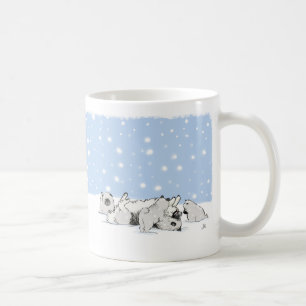 Mug Cute Keeshond et chiots jouer   Clés de neige