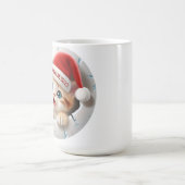 Mug Cute Kitten 3D à Père Noël Casquette pour Noël (Centre)