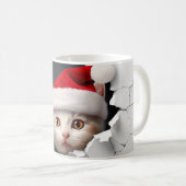 Mug Cute Kitten 3D avec Santa Hat (Devant droit)