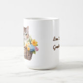 Mug Cute Kitten en panier de fleurs (Centre)