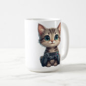 Mug Cute Kitten Holding Game Controller Gamer Cat (Devant droit)