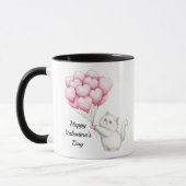 Mug Cute Kitten Pink Heart Balloons Valentine’s Day (Gauche)