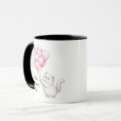 Mug Cute Kitten Pink Heart Balloons Valentine’s Day (Devant gauche)