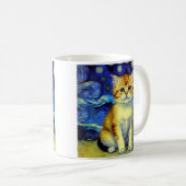 Mug Cute Kitten Starry Night Van Gogh (Devant droit)