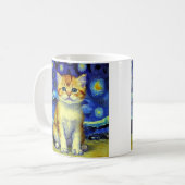 Mug Cute Kitten Starry Night Van Gogh (Devant gauche)