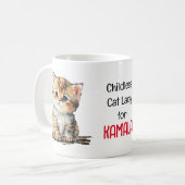 Mug Cute Kitten sur une dame de chat sans enfant pour (Devant gauche)