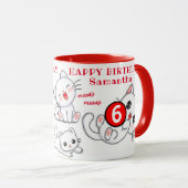 Mug Cute Kittens Nom et âge Anniversaire de l'enfant (Devant droit)
