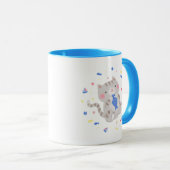 Mug Cute Kitty avec du poisson en été Illustration (Devant droit)